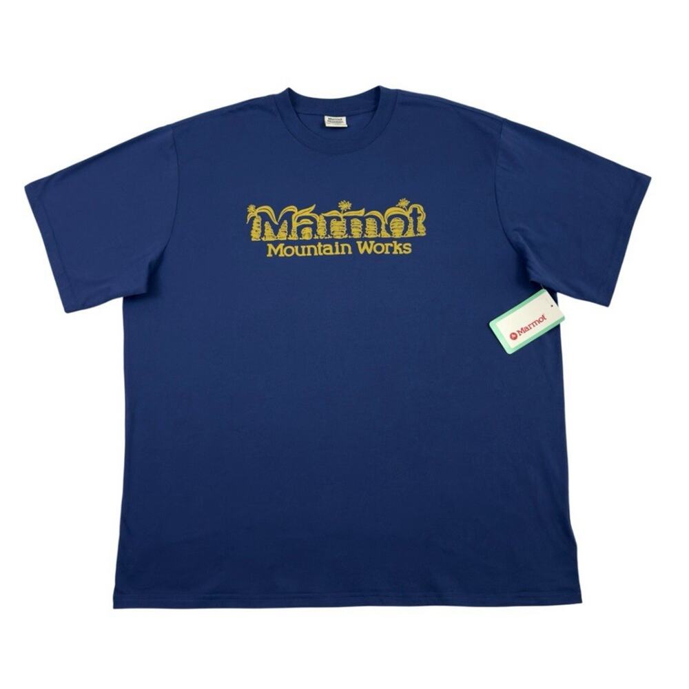 Marmot Mountain T Shirt Mens XXL Twilight Blue Graphic Cairns Tee NWT - Picture 11 of 12